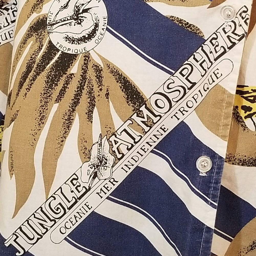 Vintage Peggy Lou California Blouse Women’s 42 (2X) Made USA Jungle Button Up - Picture 4 of 13